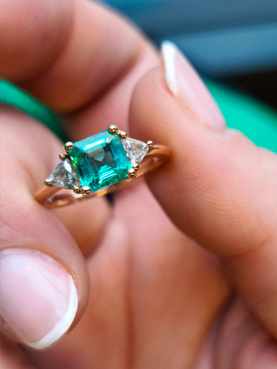 Bague Émeraude et Diamants